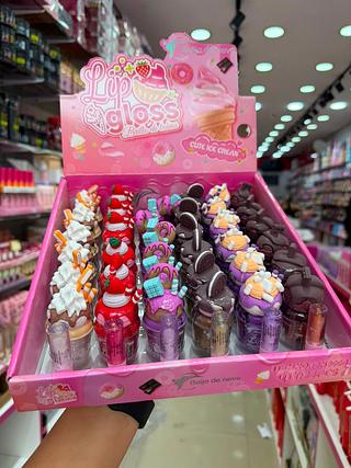 Gloss cupcake beijo de neve (box c/36) somente cores que estiverem disponíveis