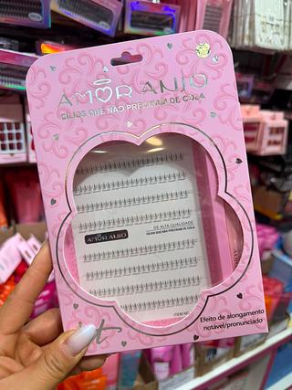 Cilios postiços efeito alongamento amor anjo