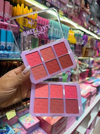 Paleta de blush com 6 tons beijo de neve (box c/24) somente cores que estiverem disponíveis