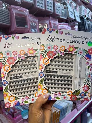 Kit cílios florzinha amor anjo