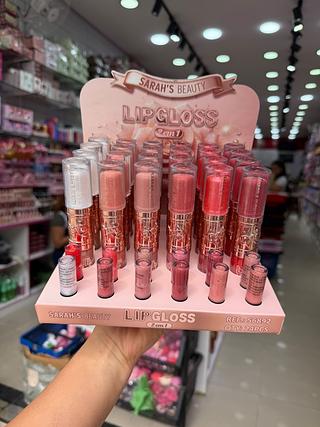 Lip gloss 2 em 1 sarah's beuty (box c/24 pçs) somente cores que estiverem disponíveis