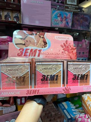 Paleta 3 em 1 blush, ilinador e contorno labranche (box c/24)