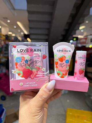 Kit Lip balm e hidratante para mãos morango (box c/12)