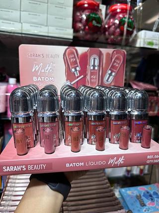 Batom líquido Matte sarah’s Beauty (Box c/36) cores que estiverem disponíveis