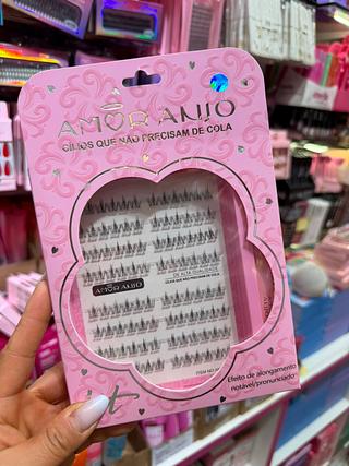 Cilios postiços efeito alongamento amor anjo