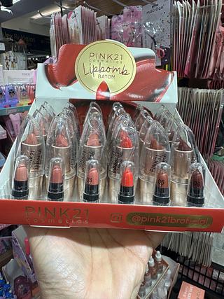 Batom pink 21 (Box c/24) cores que estiverem disponíveis