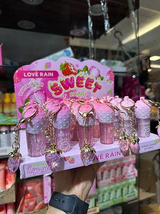 Gloss chaveiro morango (Box c/24)