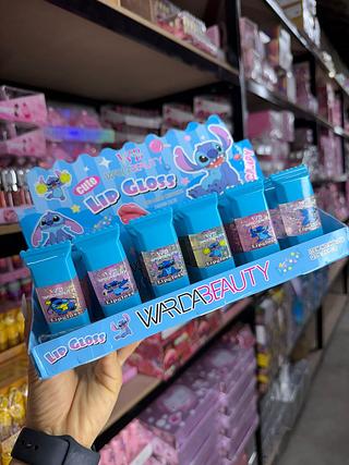 Lip gloss stich balinha azul (box c/24) somente cores que estiverem disponíveis