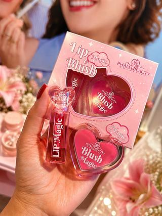 Kit lip e blush magic phallebeuty (box c/12) somente cores que estiverem disponíveis