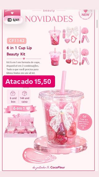 Lip kit copo 6 em 1 cocofleur (box c/6)