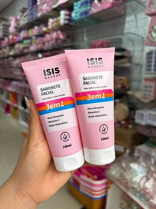 Sabonete facial 3 em 1 isis makeup