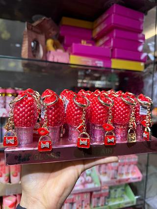 Gloss chaveiro moranguinho (Box c/24)