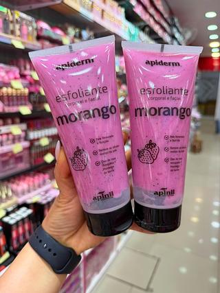 Esfoliante corporal e facial morango apiderm