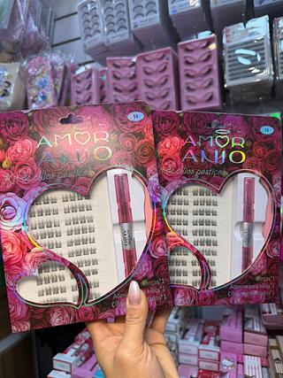 Kit cílios rosa amor anjo