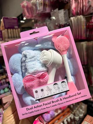 Kit skincare tiara ,escova e bucha vegetal (Pct c/12)