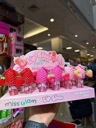 lip gloss miss glam morango (BOX C/24)
