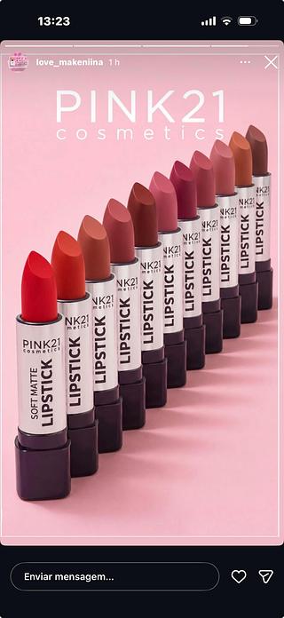 Batom soft matte pink 21 (box c/48) somente cores que estiverem disponíveis