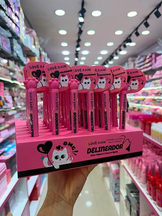 Cameta delineadora gatinho love rain (box c/36)