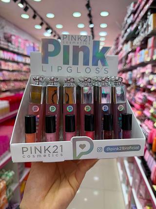 Lip gloss pink21 (box c/24) somente cores que estiverem disponíveis