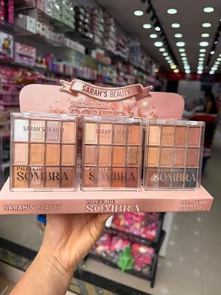 Paleta de sombras sarah's beuty 12 cores (box c/12 pçs)