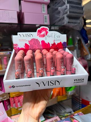 Batom em bala yvisiy velvet kiss (box c/24) somente cores que estiverem disponíveis