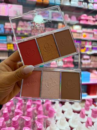 Trio de contorno, blush e iluminador femme paris (box c/24) somente cores que estiverem disponíveis