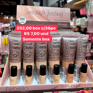 BASE LIQUIDA MATTE SMOOTH FEELING FEBELLA BOX C/36 PÇS