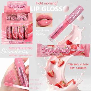 Lip gloss strawberry hold morning