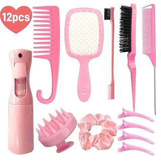 Kit de cabelo/ escova, presilha, borrifador