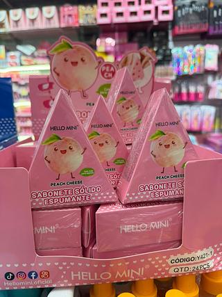 Sabonete sólido espumante peach hello minni ( box c/24)