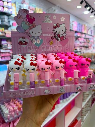 Lip gloss hello kitty pola ayrl (box c/24) somente cores que estiverem disponíveis